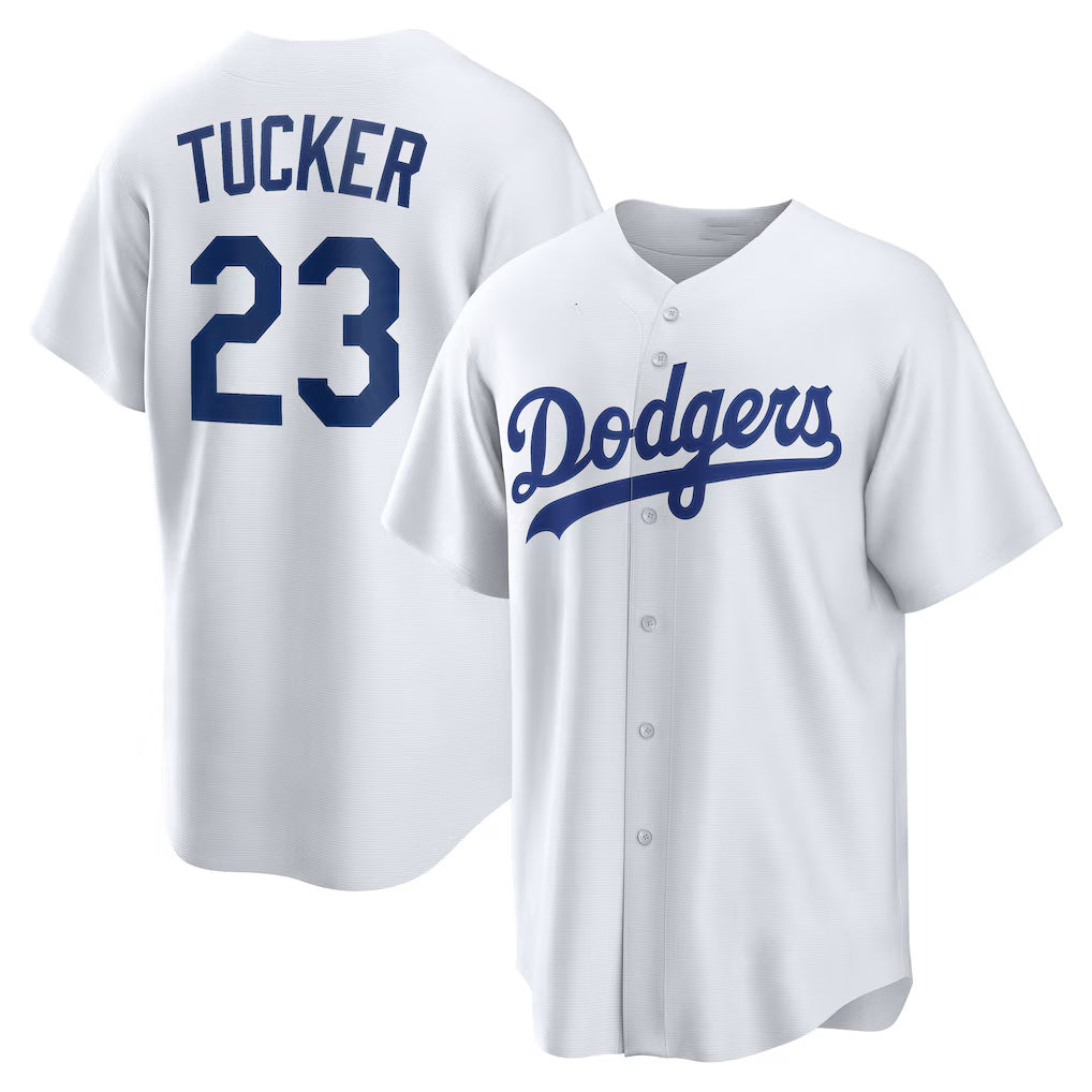 Los Angeles Dodgers #23 Kyle Tucker White Home Replica Stitched Baseball Jersey - Main View