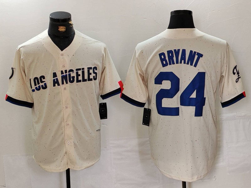 Los Angeles Dodgers #24 Kobe Bryant Cream 2024 City Connect Limited Stitched Baseball Jerseys - Main View