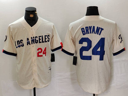 Los Angeles Dodgers #24 Kobe Bryant Number Cream 2024 City Connect Limited Stitched Baseball Jerseys - Main View
