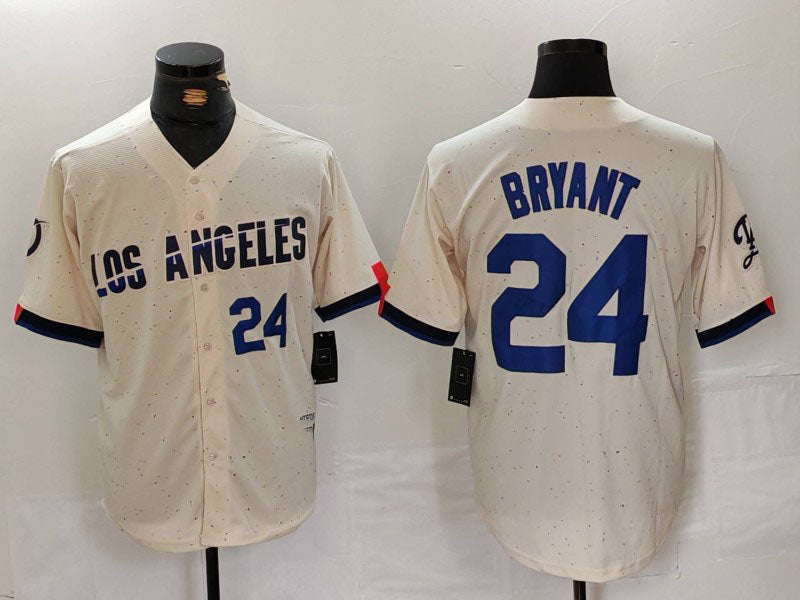 Los Angeles Dodgers #24 Kobe Bryant Number Cream 2024 City Connect Limited Stitched Baseball Jerseys - Main View
