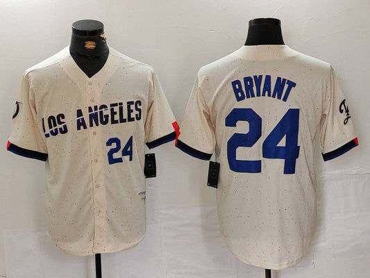 Los Angeles Dodgers #24 Kobe Bryant Number Cream 2024 City Connect Limited Stitched Baseball Jerseys - Main View
