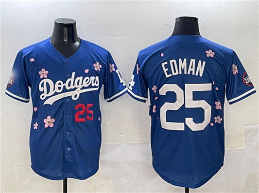 Los Angeles Dodgers #25 Tommy Edman Royal 2025 Tokyo Series Limited Stitched Baseball Jersey - Main View