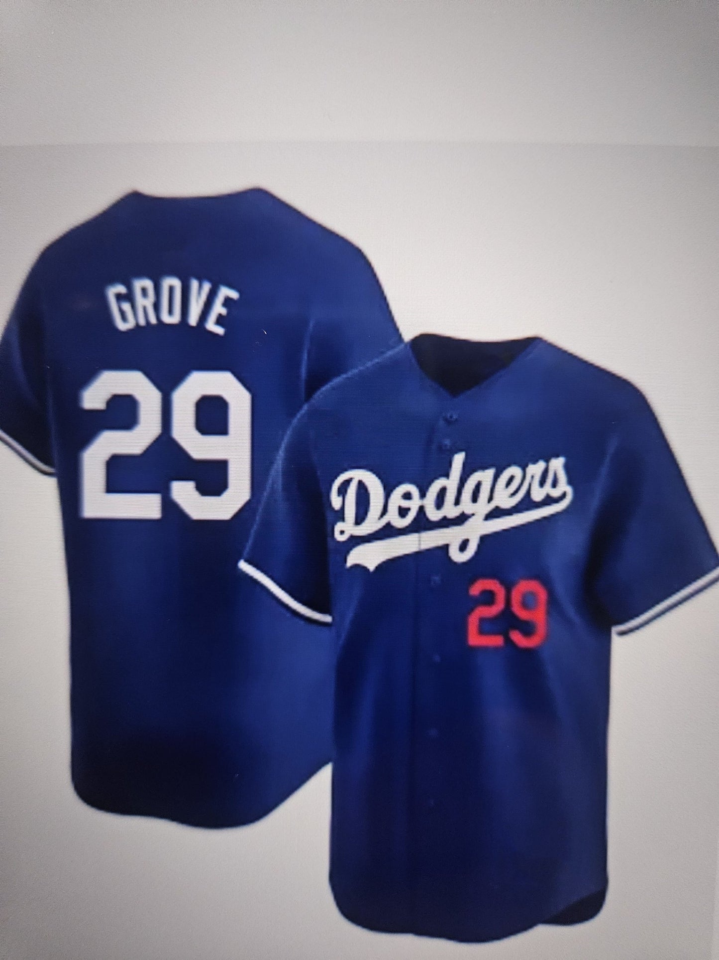 Los Angeles Dodgers #29 Michael Grove Blue Stitched Baseball Jersey - Main View