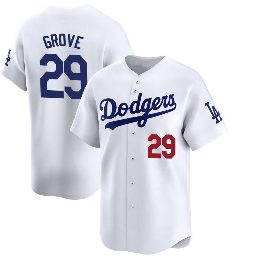 Los Angeles Dodgers #29 Michael Grove White Stitched Baseball Jersey - Main View
