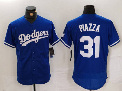 Los Angeles Dodgers #31 Mike Piazza Blue Flex Base Stitched Baseball Jersey - Main View