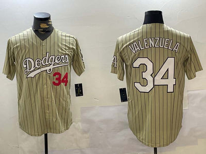 Los Angeles Dodgers #34 Fernando Valenzuela Authentic Collection Stitched Baseball Jersey - Main View