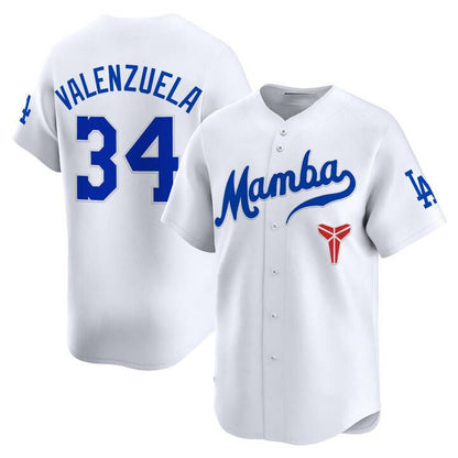 Los Angeles Dodgers #34 Fernando Valenzuela Mamba Vapor Premier Limited Jersey - All Stitched Baseball Jersey - Main View