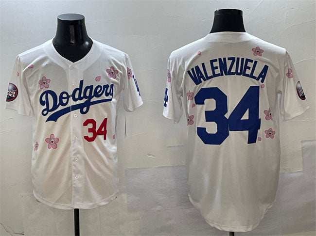 Los Angeles Dodgers #34 Fernando Valenzuela White 2025 Tokyo Series Limited Stitched Baseball Jersey - Main View