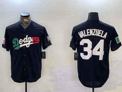 Los Angeles Dodgers #34 Toro Valenzuela Black Mexico 2024 World Series Cool Base Stitched Baseball Jersey - Main View