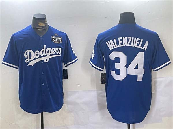 Los Angeles Dodgers #34 Toro Valenzuela Royal 2024 World Series Cool Base Stitched Baseball Jersey - Main View