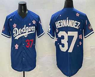 Los Angeles Dodgers #37 Teoscar Hernandez Blue 2025 Tokyo Series Limited Baseball Jersey - Main View