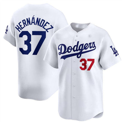 Los Angeles Dodgers #37 Teoscar Hernandez White 2024 Home Limited Stitched Baseball Jersey - Main View