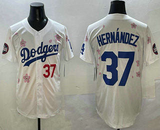 Los Angeles Dodgers #37 Teoscar Hernandez White 2025 Tokyo Series Limited Stitched Baseball Jersey - Main View