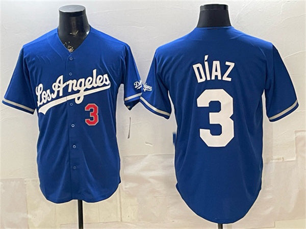 Los Angeles Dodgers #3 Edwin D¨ªaz Royal Alternate Stadium Stitched Baseball Jersey - Main View