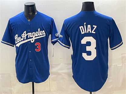 Los Angeles Dodgers #3 Edwin D¨ªaz Royal Alternate Stadium Stitched Baseball Jersey - Main View