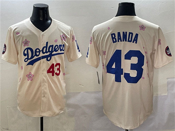 Los Angeles Dodgers #43 Anthony Banda Cream 2025 Tokyo Series Limited Stitched Baseball Jersey - Main View