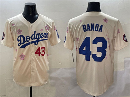 Los Angeles Dodgers #43 Anthony Banda Cream 2025 Tokyo Series Limited Stitched Baseball Jersey - Main View