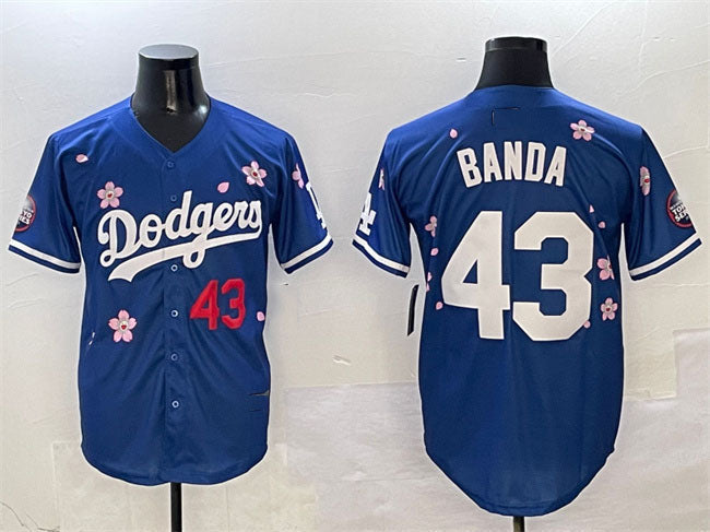 Los Angeles Dodgers #43 Anthony Banda Royal 2025 Tokyo Series Limited Stitched Baseball Jersey - Main View