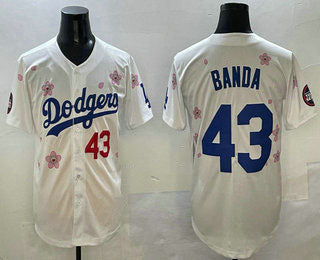 Los Angeles Dodgers #43 Anthony Banda White 2025 Tokyo Series Limited Stitched Baseball Jersey - Main View
