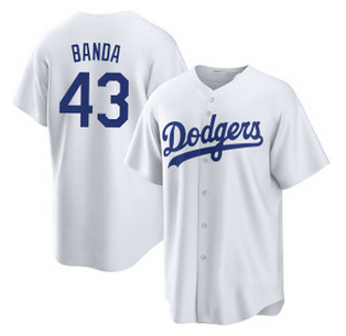 Los Angeles Dodgers #43 Anthony Banda White Cool Base Stitched Baseball Jersey - Main View
