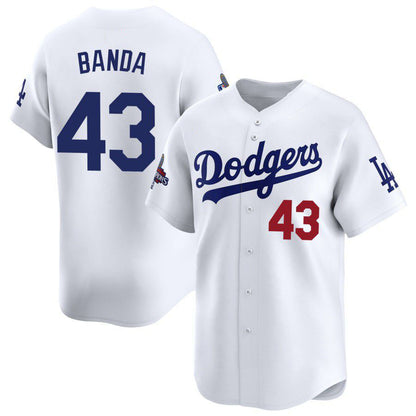 Los Angeles Dodgers #43 Anthony banda White 2024 World Series Stitched Baseball Jersey - Main View
