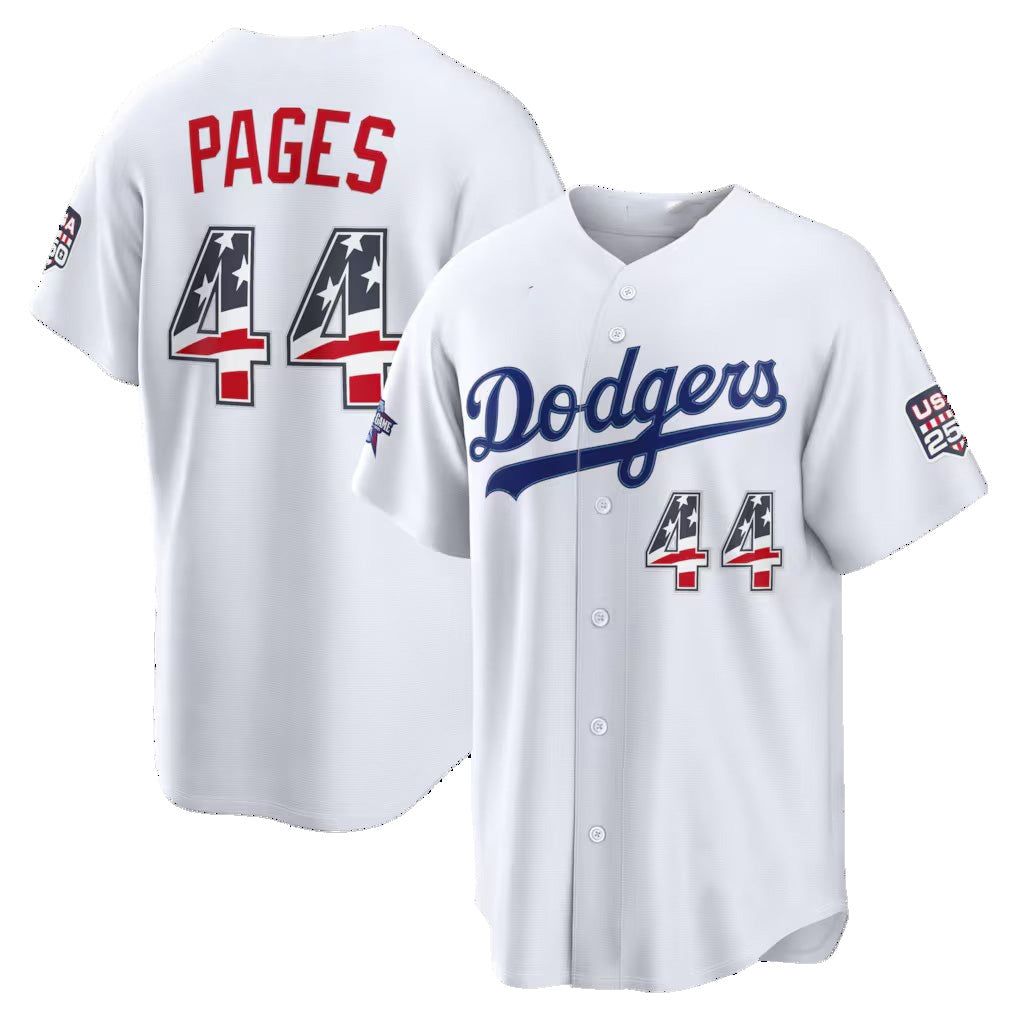 Los Angeles Dodgers #44 Andy Pages 2026 All-Star Edition Stars & Stripes White Stadium Baseball Jersey - Main View