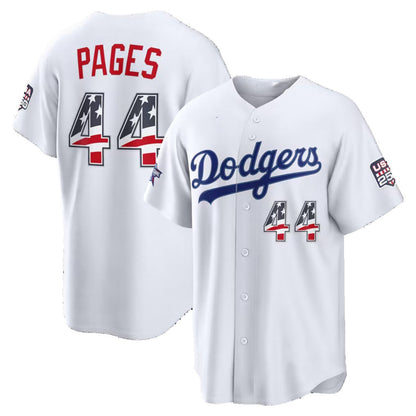 Los Angeles Dodgers #44 Andy Pages 2026 All-Star Edition Stars & Stripes White Stadium Baseball Jersey - Main View