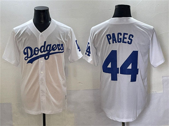 Los Angeles Dodgers #44 Andy Pages White Cool Base Stitched Baseball Jersey - Main View