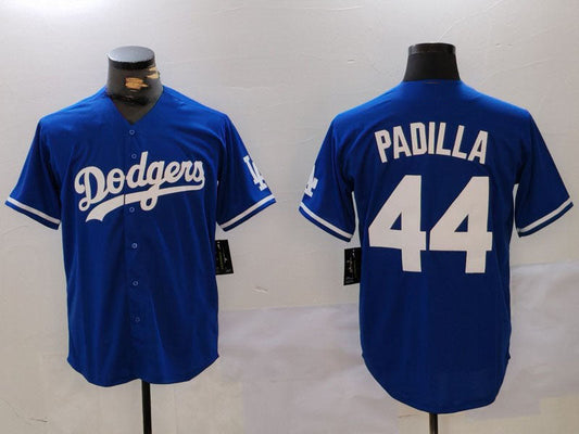 Los Angeles Dodgers #44 Vicente Padilla Blue Cool Base Stitched Baseball Jersey - Main View