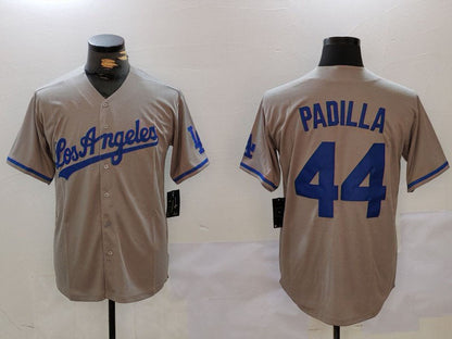Los Angeles Dodgers #44 Vicente Padilla Grey With los Cool Base Stitched Baseball Jersey - Main View