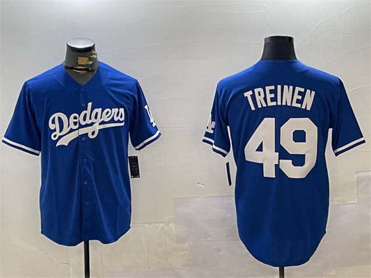 Los Angeles Dodgers #49 Blake Treinen Royal Cool Base Stitched Baseball Jersey - Main View