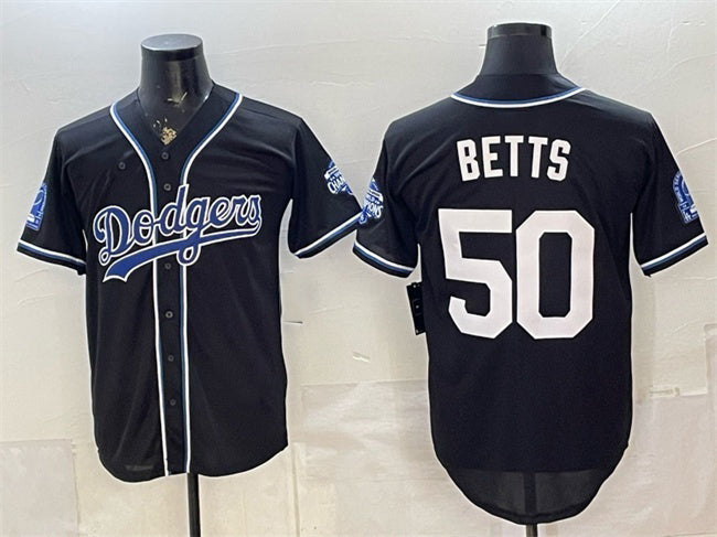 Los Angeles Dodgers #50 Mookie Betts B2B Champs 2026 Black Out Style Vapor Limited Stitched Jersey - Main View