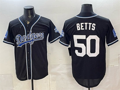Los Angeles Dodgers #50 Mookie Betts B2B Champs 2026 Black Out Style Vapor Limited Stitched Jersey - Main View