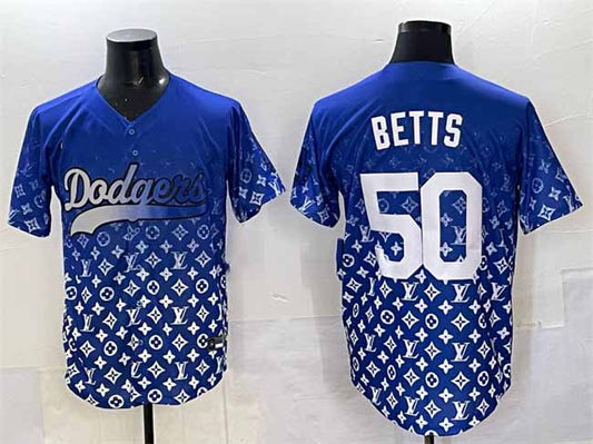 Los Angeles Dodgers #50 Mookie Betts Blue Limited Stitched Baseball Jersey - Main View