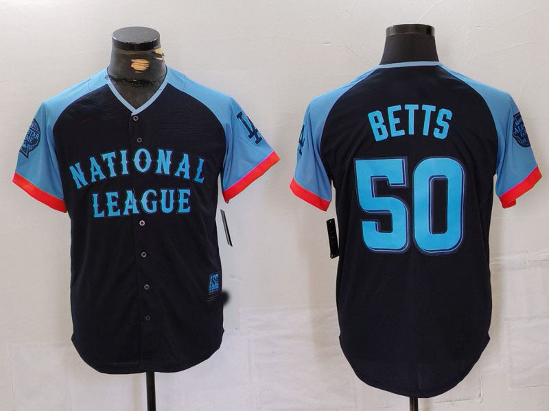 Los Angeles Dodgers #50 Mookie Betts Navy 2024 All Star Limited Stitched Baseball Jerseys - Main View