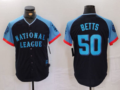 Los Angeles Dodgers #50 Mookie Betts Navy 2024 All Star Limited Stitched Baseball Jerseys - Main View