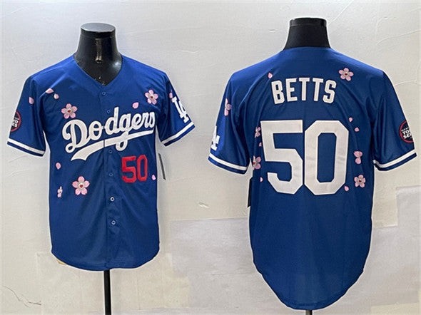 Los Angeles Dodgers #50 Mookie Betts Royal 2025 Tokyo Series Limited Stitched Baseball Jersey - Main View
