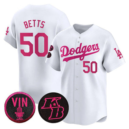 Los Angeles Dodgers #50 Mookie Betts White 2026 Mother¡¯s Day Vapor Premier Limited Stitched Baseball Jersey - Main View