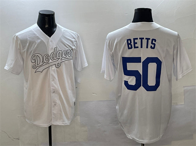 Los Angeles Dodgers #50 Mookie Betts White Fashion Cool Base Stitched Baseball Jersey - Main View