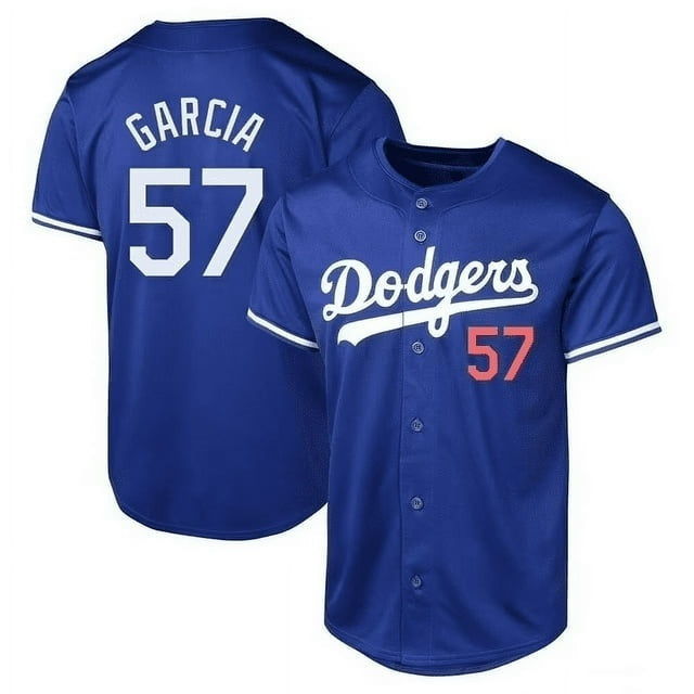 Los Angeles Dodgers #57 Luis Garcia Blue Cool Base Stitched Baseball Jersey - Main View