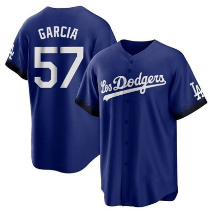 Los Angeles Dodgers #57 Luis Garcia Royal City Connect Cool Base With Patch Stitched Baseball Jersey - Main View