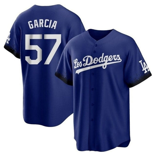 Los Angeles Dodgers #57 Luis Garcia Royal City Connect Cool Base With Patch Stitched Baseball Jersey - Main View