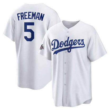 Los Angeles Dodgers #5 Freddie Freeman 2025 All-Star Game Home Replica Player Jersey - White Stitched Baseball Jersey - Main View