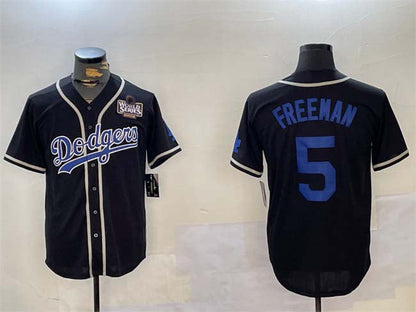 Los Angeles Dodgers #5 Freddie Freeman Black 2024 World Series Cool Base Stitched Baseball Jerseys - Main View