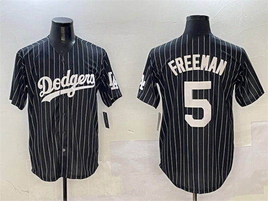 Los Angeles Dodgers #5 Freddie Freeman Black Cool Base Stitched Baseball Jersey - Main View