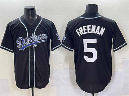 Los Angeles Dodgers #5 Freddie Freeman Black Fashion Stitched Baseball Jersey - Main View