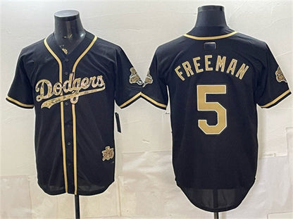 Los Angeles Dodgers #5 Freddie Freeman Black Military Appreciation Game Day Stitched Baseball Jersey - Main View