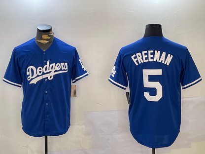 Los Angeles Dodgers #5 Freddie Freeman Blue Cool Base Stitched Baseball Jersey - Main View