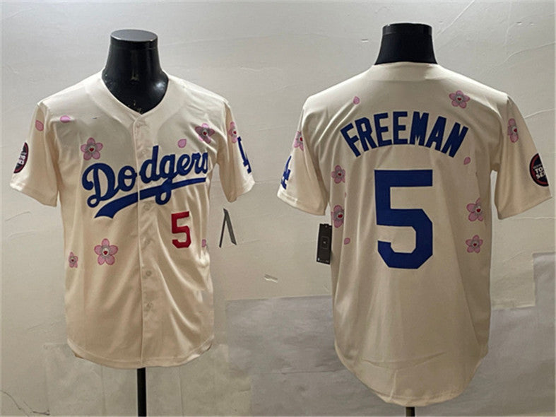 Los Angeles Dodgers #5 Freddie Freeman Cream 2025 Tokyo Series Limited Stitched Baseball Jersey - Main View