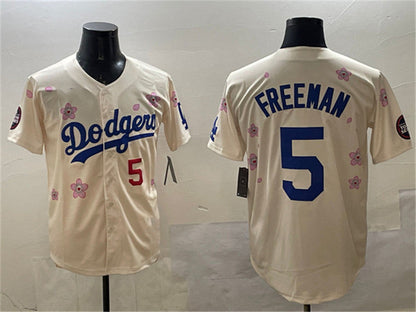 Los Angeles Dodgers #5 Freddie Freeman Cream 2025 Tokyo Series Limited Stitched Baseball Jersey - Main View